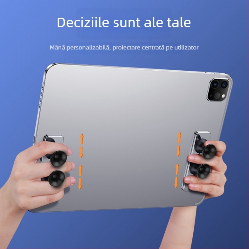 Grip pentru tabletă din aliaj de aluminiu cu suport, model B02, fără fir, 90×25×23 mm, 48,5 g