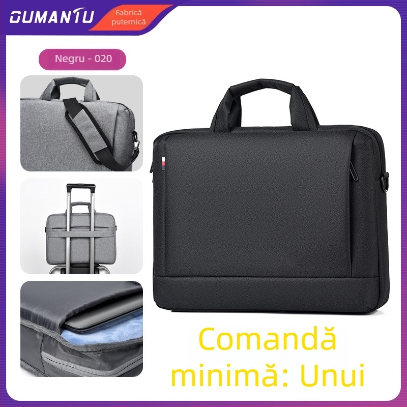 Geantă pentru laptop din Oxford, impermeabilă, închidere cu fermoar, buzunar laptop întărit, buzunare interioare pentru telefon și ID