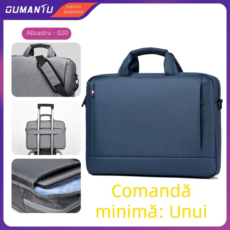 Geantă pentru laptop din Oxford, impermeabilă, închidere cu fermoar, buzunar laptop întărit, buzunare interioare pentru telefon și ID