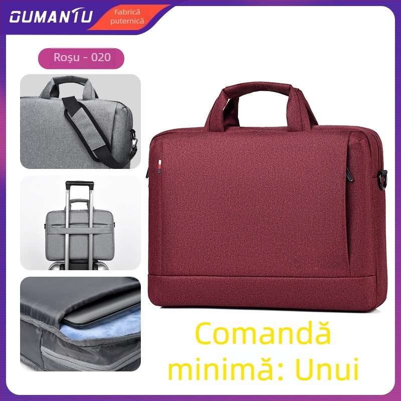 Geantă pentru laptop din Oxford, impermeabilă, închidere cu fermoar, buzunar laptop întărit, buzunare interioare pentru telefon și ID