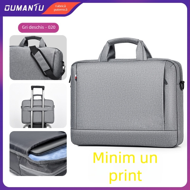 Geantă pentru laptop din Oxford, impermeabilă, închidere cu fermoar, buzunar laptop întărit, buzunare interioare pentru telefon și ID