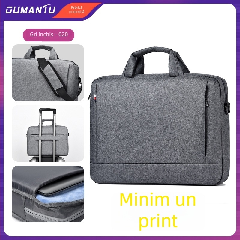 Geantă pentru laptop din Oxford, impermeabilă, închidere cu fermoar, buzunar laptop întărit, buzunare interioare pentru telefon și ID