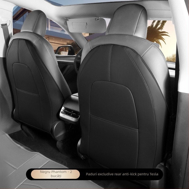 Protecție pentru spatele scaunului Tesla, din piele, Four Seasons General, Brand Hens, cu logo imprimat, personalizabil, etichetă privată licențiată