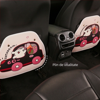 Protector pentru tetieră auto, design agățat, model desen animat, material PU, umplutură burete, pentru toate anotimpurile