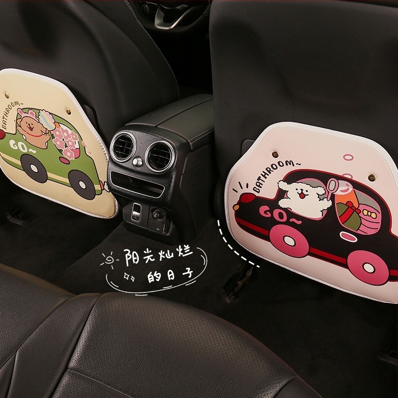 Protector pentru tetieră auto, design agățat, model desen animat, material PU, umplutură burete, pentru toate anotimpurile