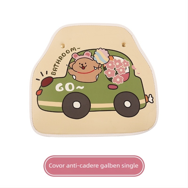 Protector pentru tetieră auto, design agățat, model desen animat, material PU, umplutură burete, pentru toate anotimpurile