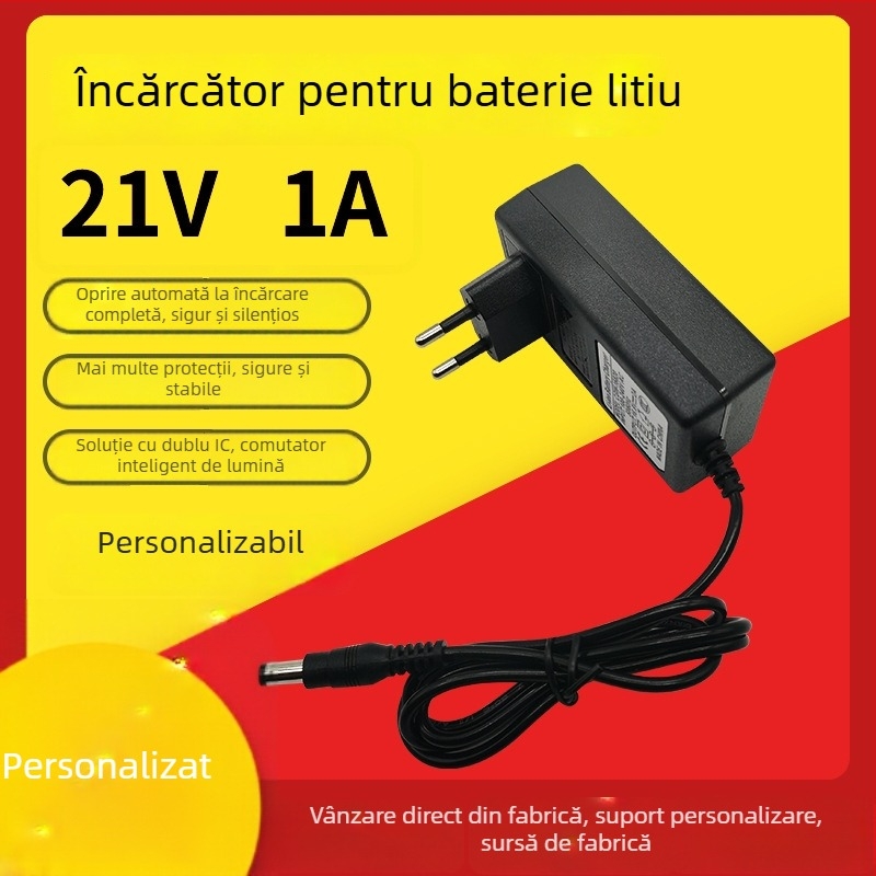 Încărcător Li-ion pentru baterii 21V, intrare 100-240V, ieșire 21V