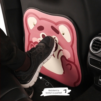 Protector pentru spatele scaunului auto, piele, model urs cu căpșuni, stil plat, Xuan ruyi