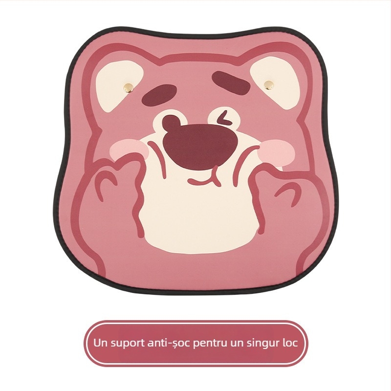 Protector pentru spatele scaunului auto, piele, model urs cu căpșuni, stil plat, Xuan ruyi