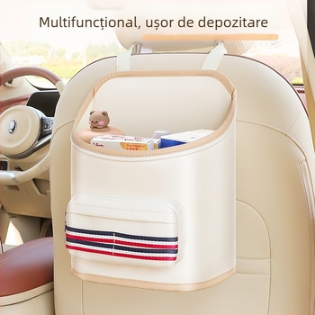 Cutie de depozitare din piele pentru spatele scaunului auto, capacitate 9600 ml, impermeabilă și personalizabilă, potrivire universală