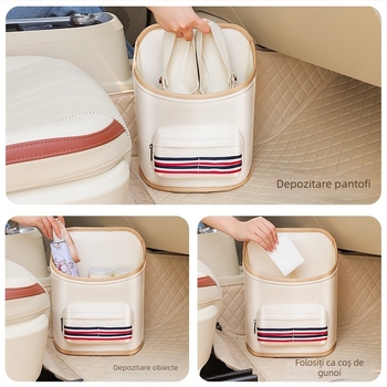 Cutie de depozitare din piele pentru spatele scaunului auto, capacitate 9600 ml, impermeabilă și personalizabilă, potrivire universală