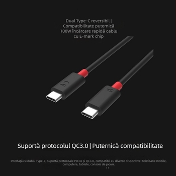 Cablu USB-C pentru încărcare rapidă pentru Lenovo Legion 2 Pro, Z6 Pro, Y90 și Y700 — 1–2 m, conector unic, 100 W, TPE