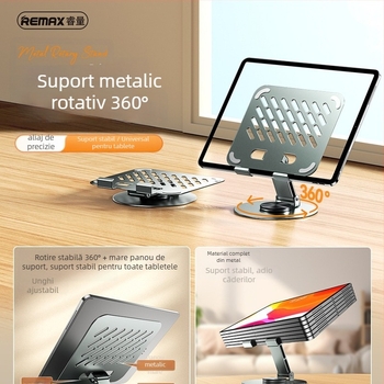Suport pentru tabletă Remax RM-C60, rotire 360°, din metal, suport de birou pentru iPad