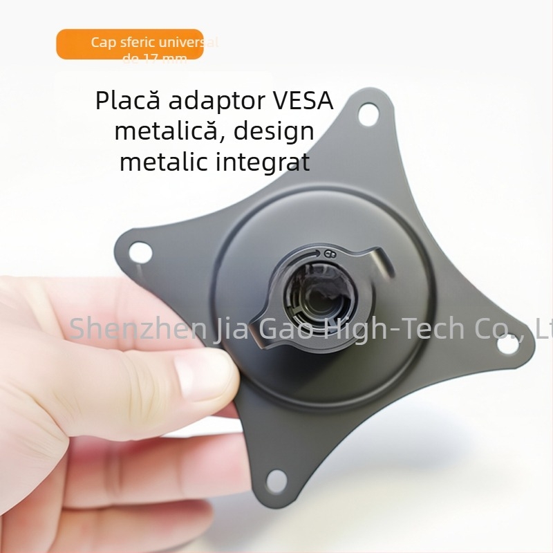 Placă adaptor VESA metalică, universală, cu cap balon de 17 mm, rotire verticală a ecranului, braț telescopic