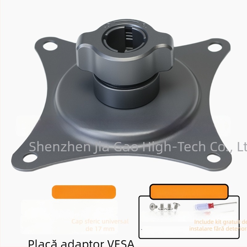 Placă adaptor VESA metalică, universală, cu cap balon de 17 mm, rotire verticală a ecranului, braț telescopic