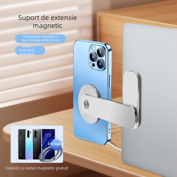 Stand magnetic de expansiune pentru tablete, telefoane și laptopuri cu extindere a ecranului lateral — aliaj de aluminiu, personalizare disponibilă