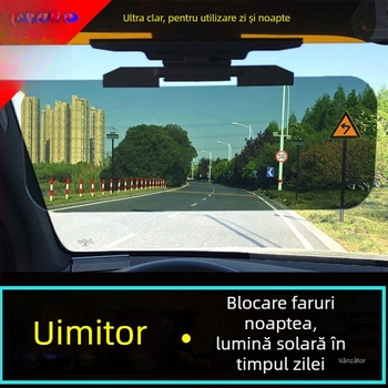 Oglindă de vizor auto anti-reflexie – utilizare zi/noapte, universală, montaj cu bandă adezivă