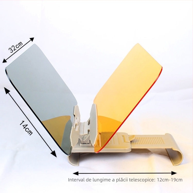 Oglindă de vizor auto anti-reflexie – utilizare zi/noapte, universală, montaj cu bandă adezivă