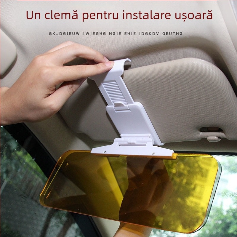 Oglindă de vizor auto anti-reflexie – utilizare zi/noapte, universală, montaj cu bandă adezivă
