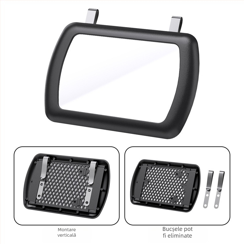 Oglindă cosmetică auto SD-2403, ABS și sticlă, montaj cu clic, aplicație universală, greutate 73 g