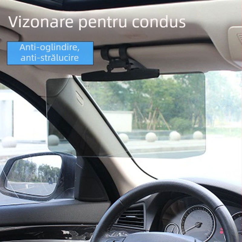 HD oglindă cosmetică pentru interiorul mașinii – vizor anti-glare, protecție împotriva farurilor cu fascicul înalt (montaj cu adeziv, universal, stil minimalist)