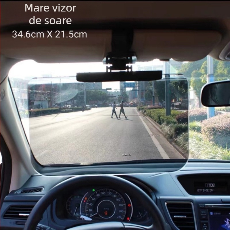 HD oglindă cosmetică pentru interiorul mașinii – vizor anti-glare, protecție împotriva farurilor cu fascicul înalt (montaj cu adeziv, universal, stil minimalist)