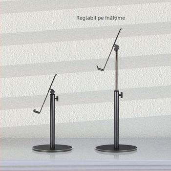 Suport de birou pentru telefoane și tablete, reglabil, universal compatibil, aliaj de aluminiu cu pad din silicon, model GL083-Q