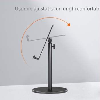 Suport de birou pentru telefoane și tablete, reglabil, universal compatibil, aliaj de aluminiu cu pad din silicon, model GL083-Q