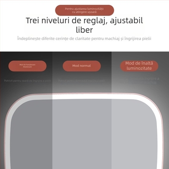 Oglindă de machiaj LED pentru mașină cu lumină, control tactil, montaj snap-on, potrivire universală, ABS + sticlă HD