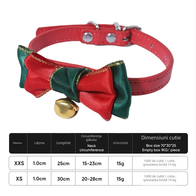 Guler pentru pisică cu clopoțel – poliester, model grilă, temă de sărbătoare, stil japonez/coreean, marcă privată autorizată