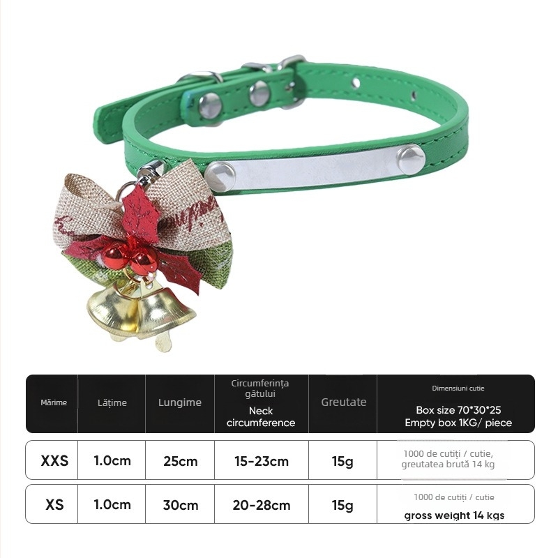 Guler pentru pisică cu clopoțel – poliester, model grilă, temă de sărbătoare, stil japonez/coreean, marcă privată autorizată