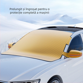 Scut de zăpadă pentru mașină – protecție solară, design de iarnă îngroșat, folie de aluminiu, instalare încorporată, compatibil universal, 350 g