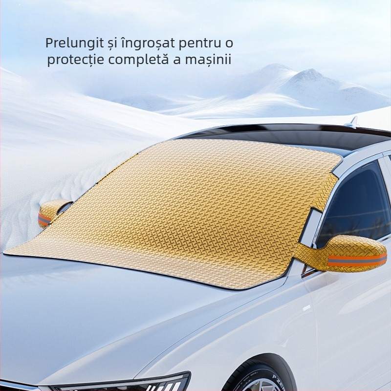 Scut de zăpadă pentru mașină – protecție solară, design de iarnă îngroșat, folie de aluminiu, instalare încorporată, compatibil universal, 350 g