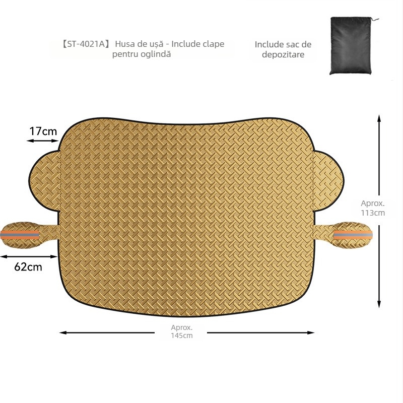 Scut de zăpadă pentru mașină – protecție solară, design de iarnă îngroșat, folie de aluminiu, instalare încorporată, compatibil universal, 350 g