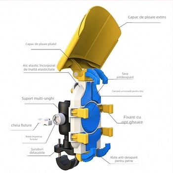 Suport pentru telefon mobil din aliaj de nailon cu amortizare, Tuoyang K01, pentru motociclete, tricicluri, vehicule electrice, ATV-uri și biciclete