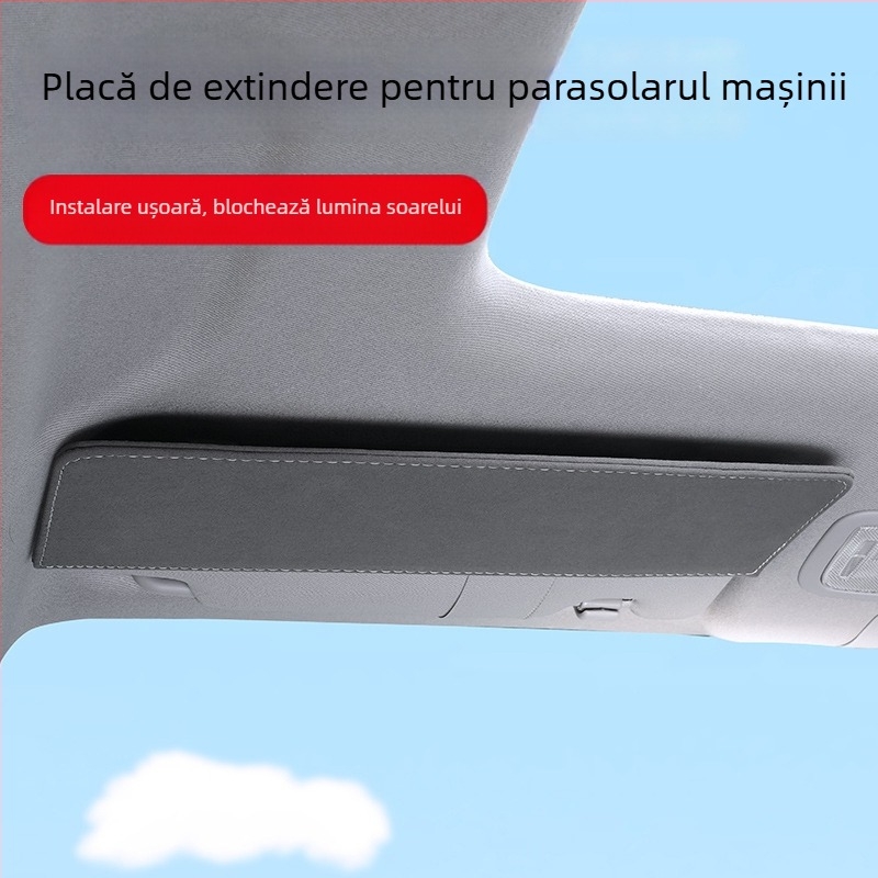 Extensie pentru parasolar auto din piele intoarsă — Montaj Snap-On, Utilizare generală, 160 g