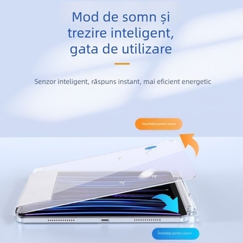 Carcasă din acrilic transparent pentru iPad Pro 12,9 cu buzunar pentru stylus; husă transparentă magnetică pentru modele de 10,5