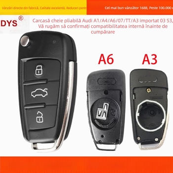 Carcasă de înlocuire pentru cheia Audi pentru A3, A4L, A6L, Q3, Q5, Q7, TT – plastic, Brand Okerry, Cod produs 24E343, Greutate 0.025 kg