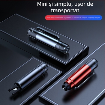 Cioc de spart geamul auto — unealtă de salvare în urgență, aliaj de aluminiu + ABS + oțel, 100 g, origin Zhejiang