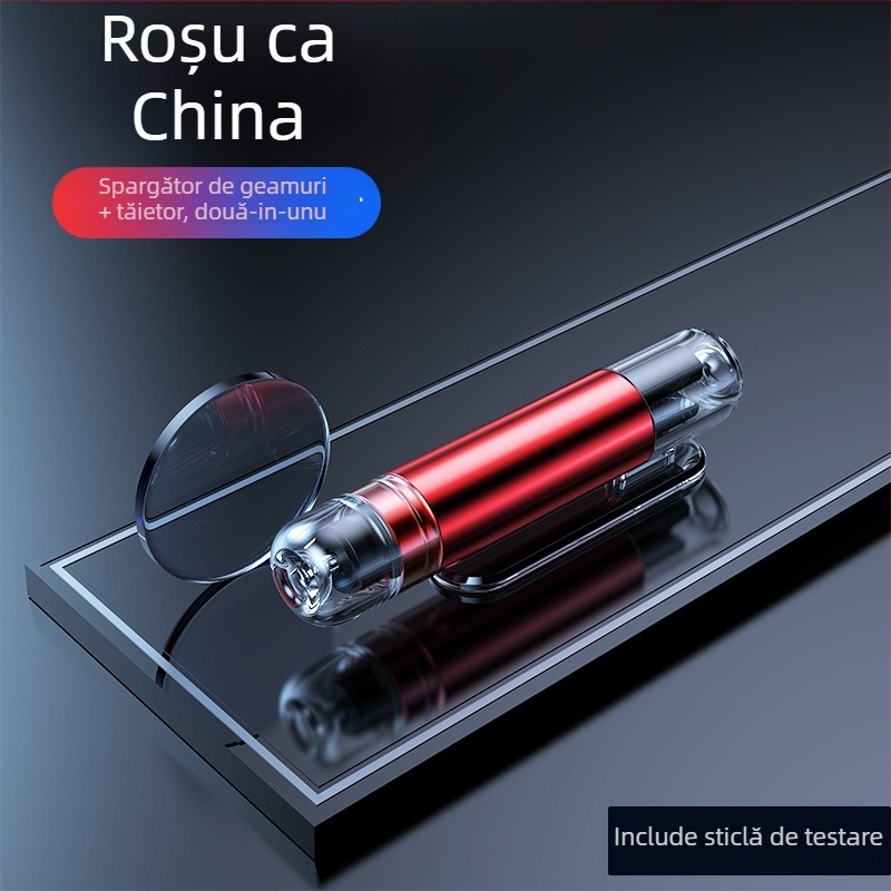 Cioc de spart geamul auto — unealtă de salvare în urgență, aliaj de aluminiu + ABS + oțel, 100 g, origin Zhejiang