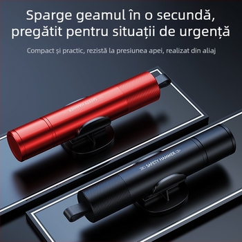 Ciocan de siguranță auto cu spargător de geam și tăietor de centură, aliaj de aluminiu, 0,2 kg, Shore Wood, Personalizabil