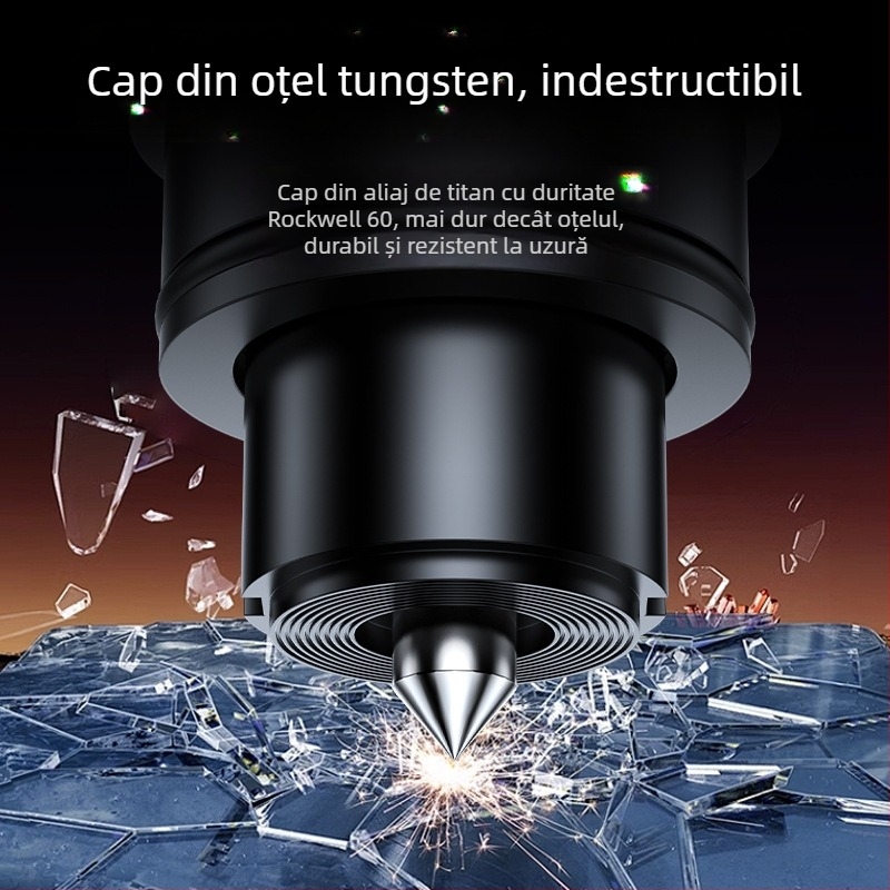 Ciocan de siguranță auto cu spargător de geam și tăietor de centură, aliaj de aluminiu, 0,2 kg, Shore Wood, Personalizabil