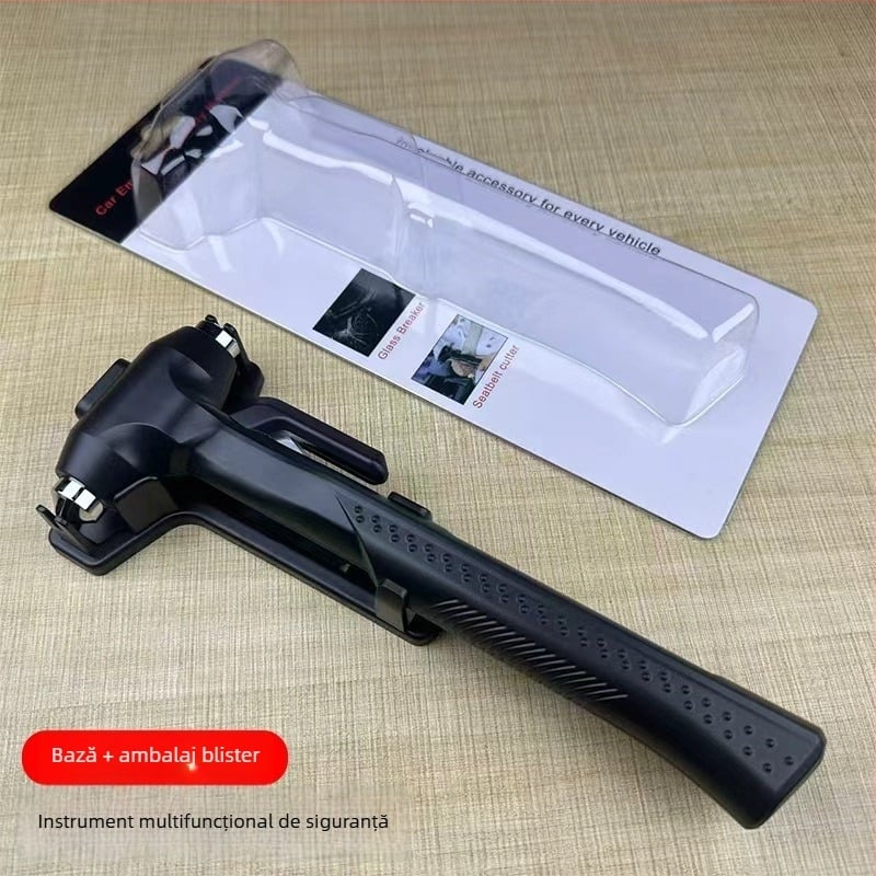 Cioc auto de siguranță cu mâner lung și lamă de tăiere (Drops; Material: ABS + oțel cu conținut în carbon înalt; Greutate: 185 g)