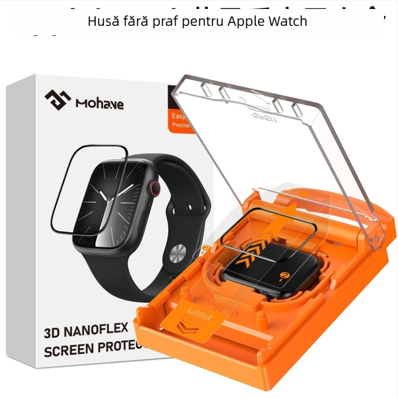 Film de protecție pentru ecran Apple Watch – membrană frontală, film HD PET, anti-cădere și praf, compatibil cu S10/S9/S8/S7/6/5/4