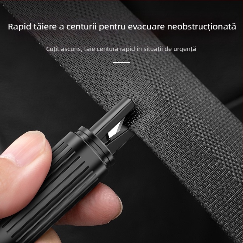 Cioc de spargere a geamului auto cu cutter — Still Floating, metal+ABS, 67 g, instrument de salvare în situații de urgență