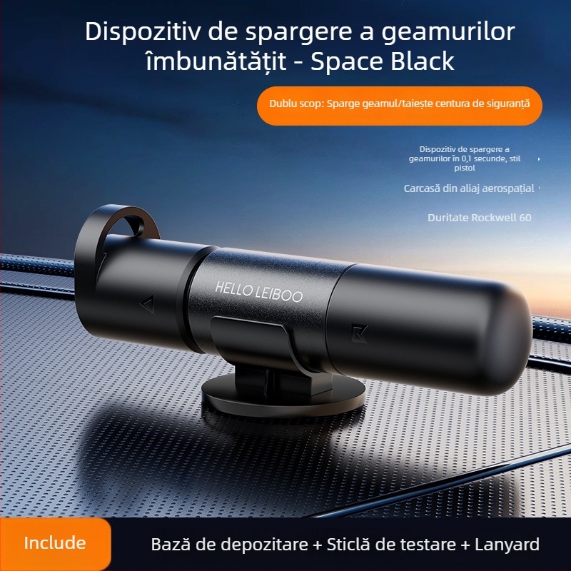 Cioc de siguranță auto cu cioc pentru geam și instrument de evacuare — aliaj de aluminiu + ABS, ușor 0,08 kg, personalizabil, compatibil cu mărci private