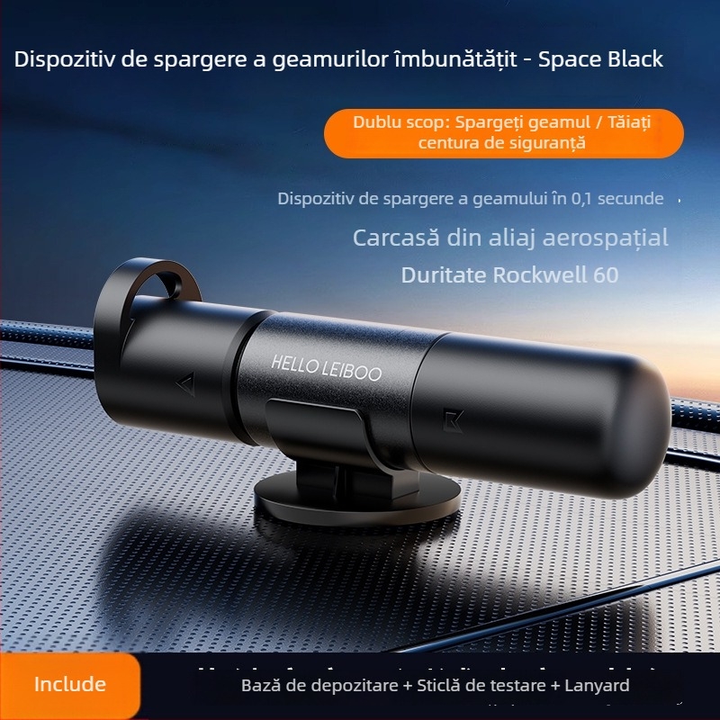 Cioc de siguranță auto cu cioc pentru geam și instrument de evacuare — aliaj de aluminiu + ABS, ușor 0,08 kg, personalizabil, compatibil cu mărci private