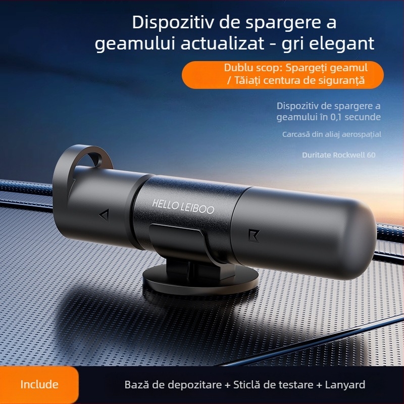 Cioc de siguranță auto cu cioc pentru geam și instrument de evacuare — aliaj de aluminiu + ABS, ușor 0,08 kg, personalizabil, compatibil cu mărci private