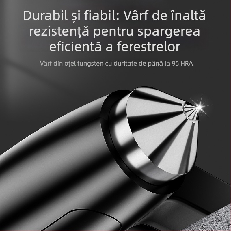 Ciocan de siguranță auto 4 în 1 pentru interiorul mașinii, cu spargerea geamului și tăietor de centură, greutate 245 g