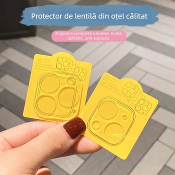 Film transparent pentru lentilele camerei din spate a iPhone 16 Pro Max – acoperire completă, anti-cadere, HD, anti-amprentare